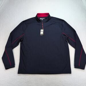 Pebble Beach Pullover Mens Medium 1/4 Zip Performance Golf Navy NWT